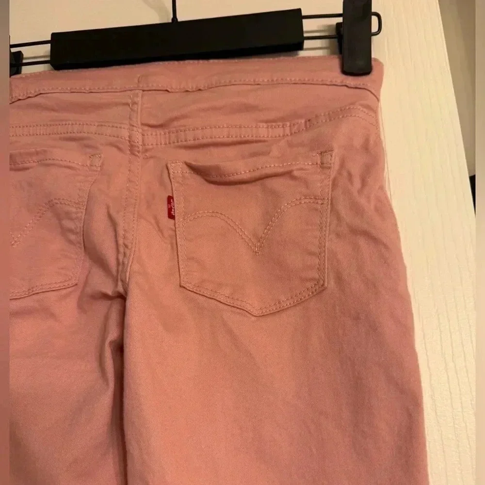 Levi's Kid's Youth Girl's Pink Cropped Denim Leggings Jeggings Skinny Jeans 10